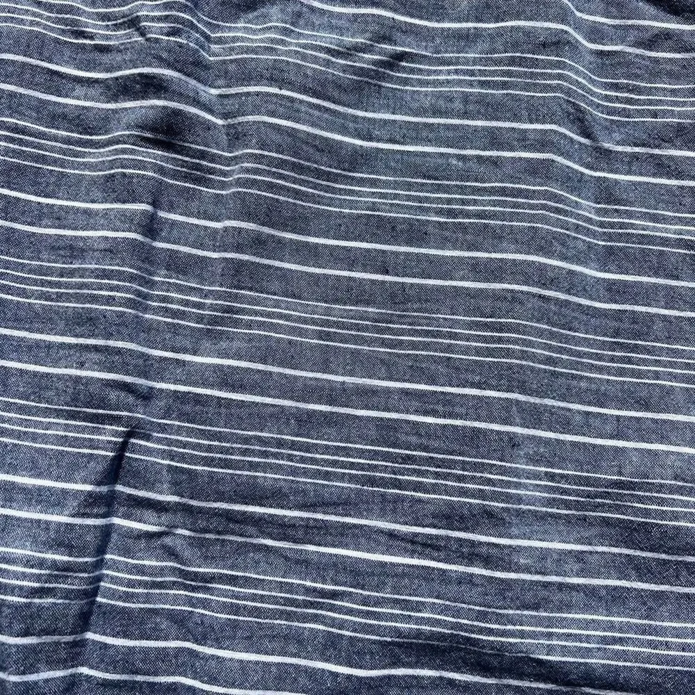 Banana Republic blue stripe button down, short sleeves, men's size XL